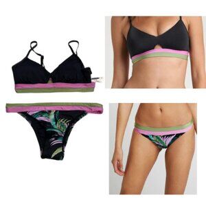 New! SET Seafolly Bikini Triangle Brallette & Floral Bottoms NWOT 28561